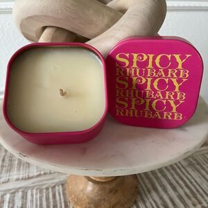 Urban Outfitters candle in a tin Spicy Rhubarb
